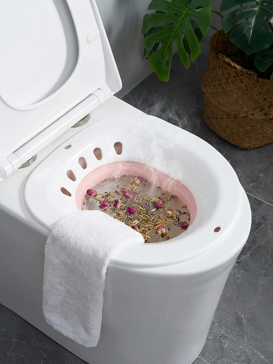 Siège Yoni Steam utilisé avec un mélange de plantes pour bain vapeur